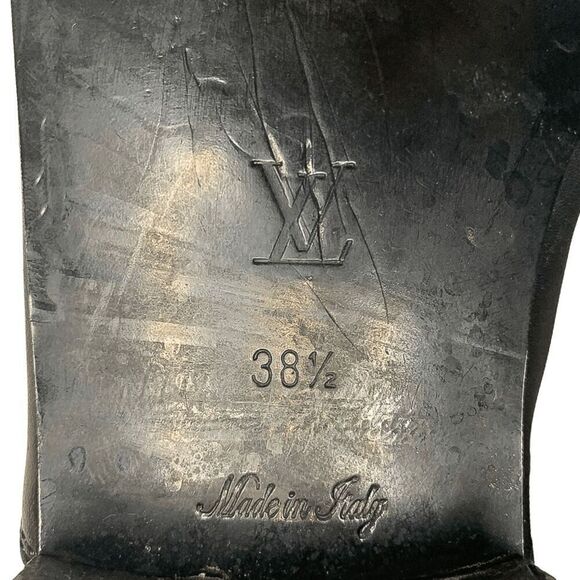 Louis Vuitton Monogram Patent Leather Boots EU 38.5 US 8.5 Black Ankle Booties - Picture 12 of 12